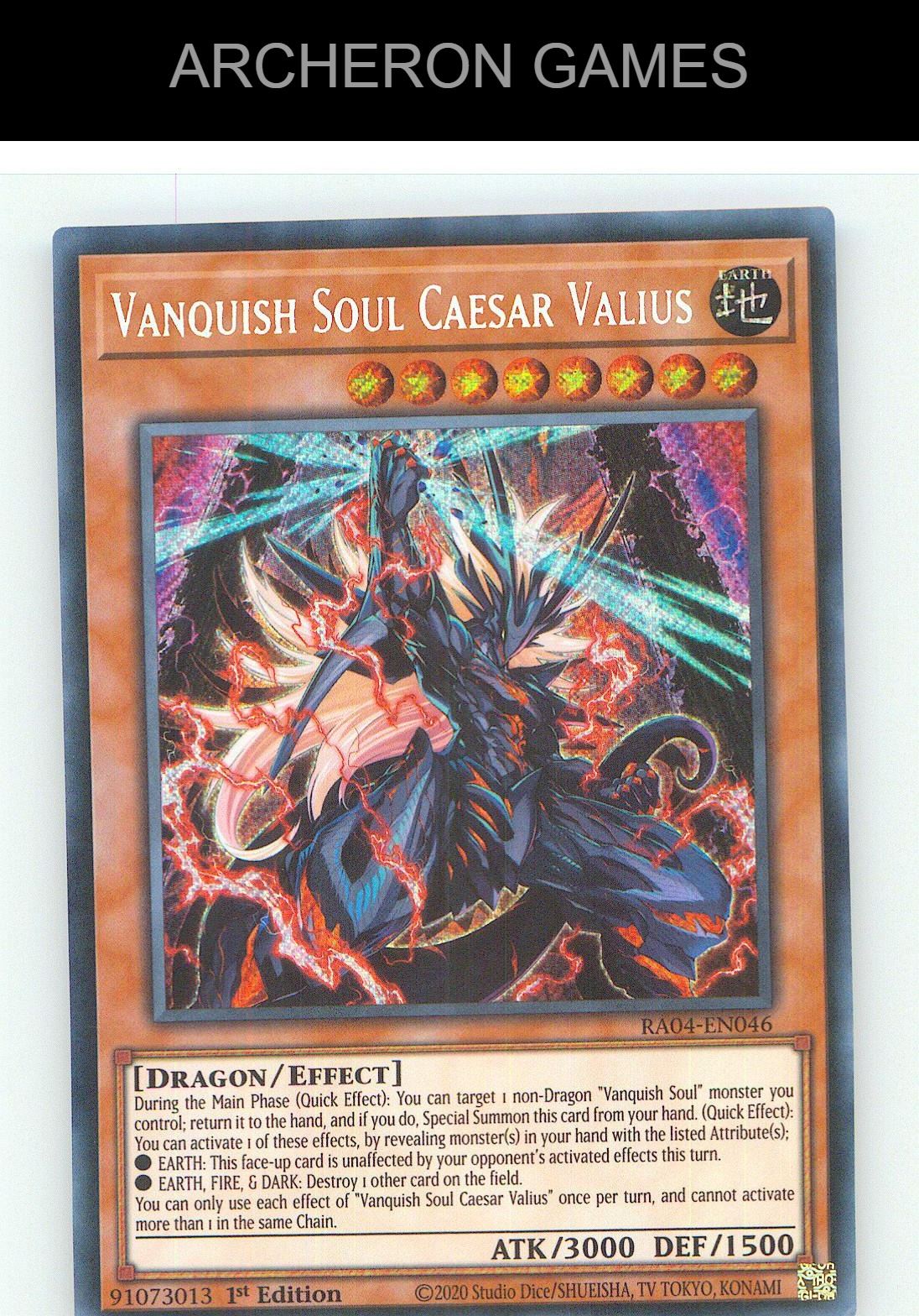 Vanquish Soul Caesar Valius (Secret Rare) SEC YUGIOH Card 1st Edition