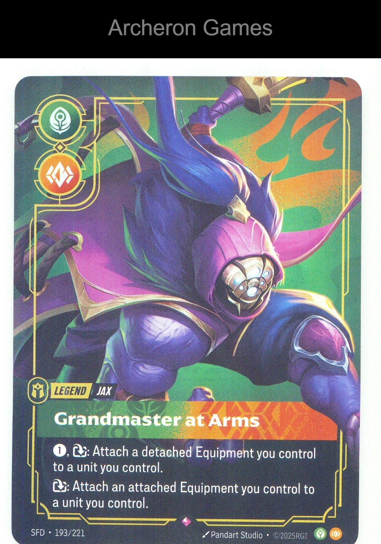 Jax - Grandmaster At Arms SFD 193/221 R Spiritforged Riftbound Card Foil