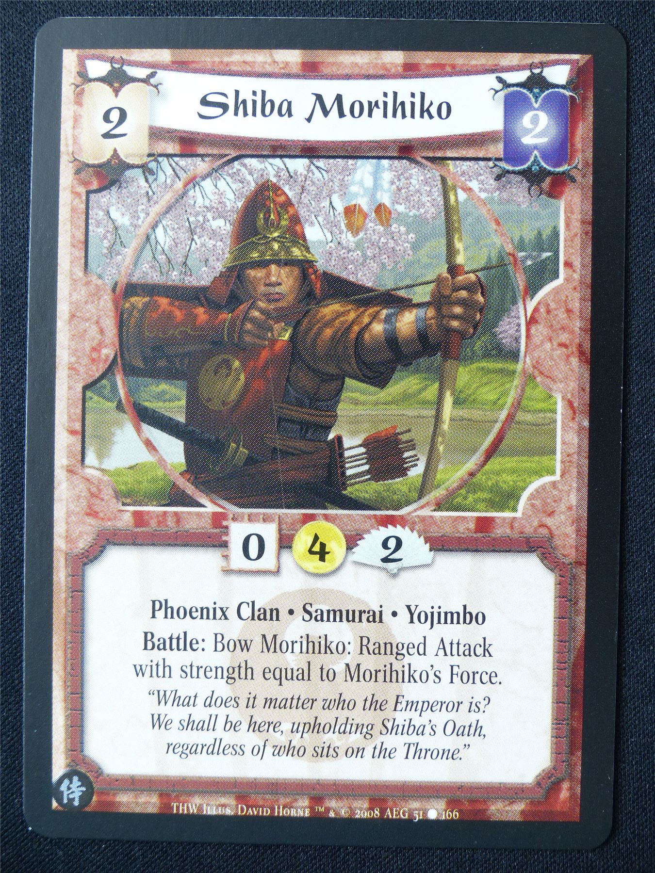 Shiba Morihiko - THW - Legend of the Five Rings L5R Card #WV