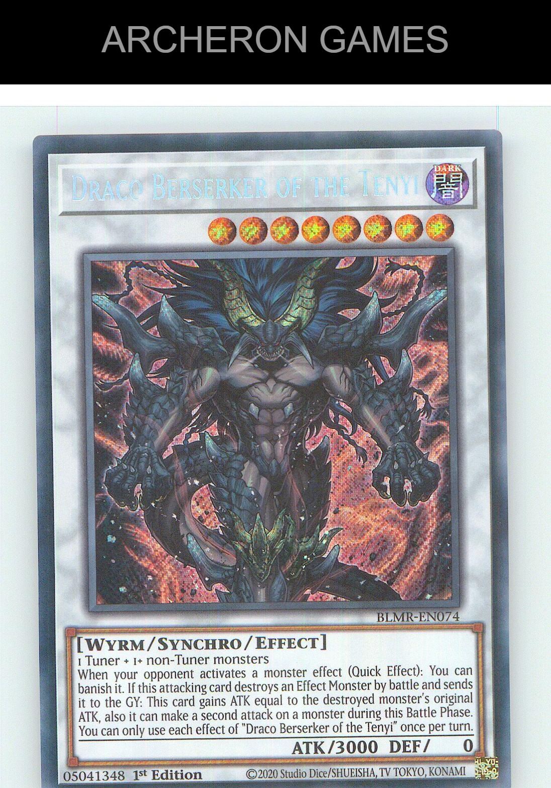 Draco Berserker of the Tenyi SEC YUGIOH Card 1st Edition