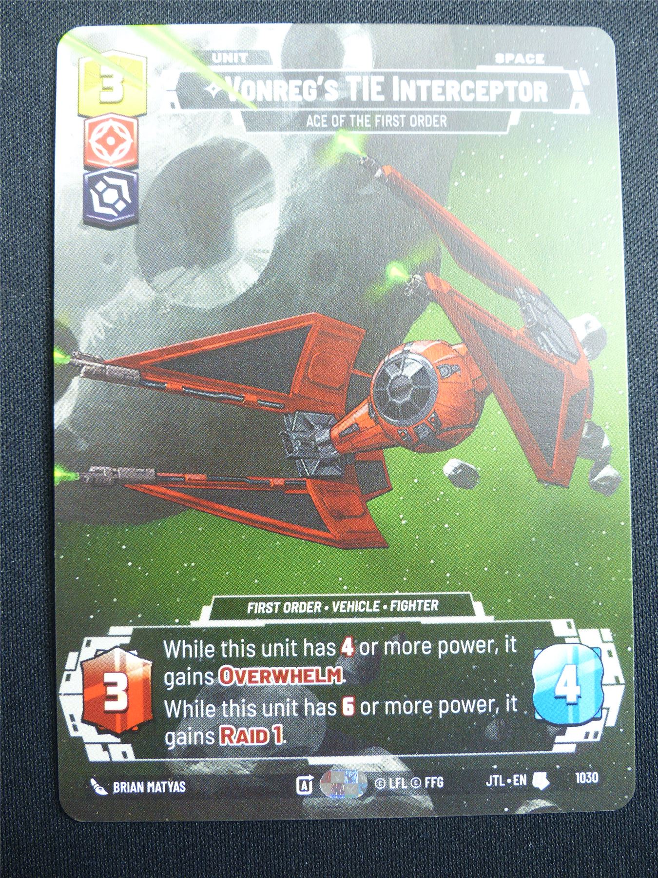 Vonreg's TIE Interceptor 1030 Prestige - Star Wars Unlimited Card #4HE