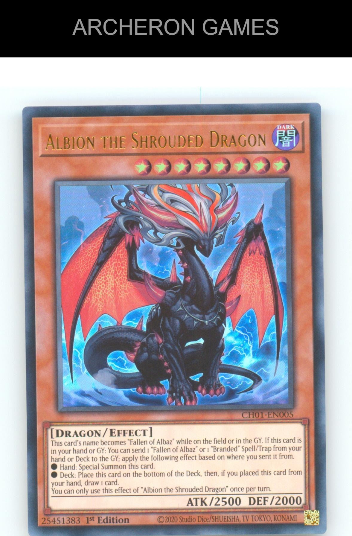 Albion the Shrouded Dragon Ultra Rare YUGIOH Card 1st Edition
