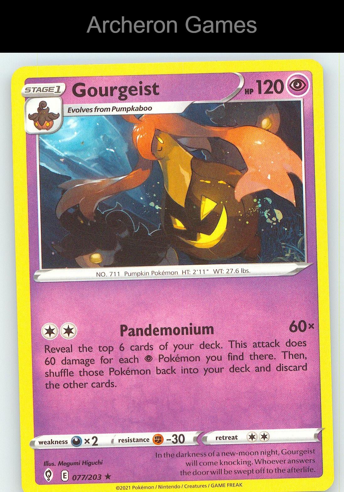 Pokemon Card Gourgeist EVS 077/203 R Evolving Skies