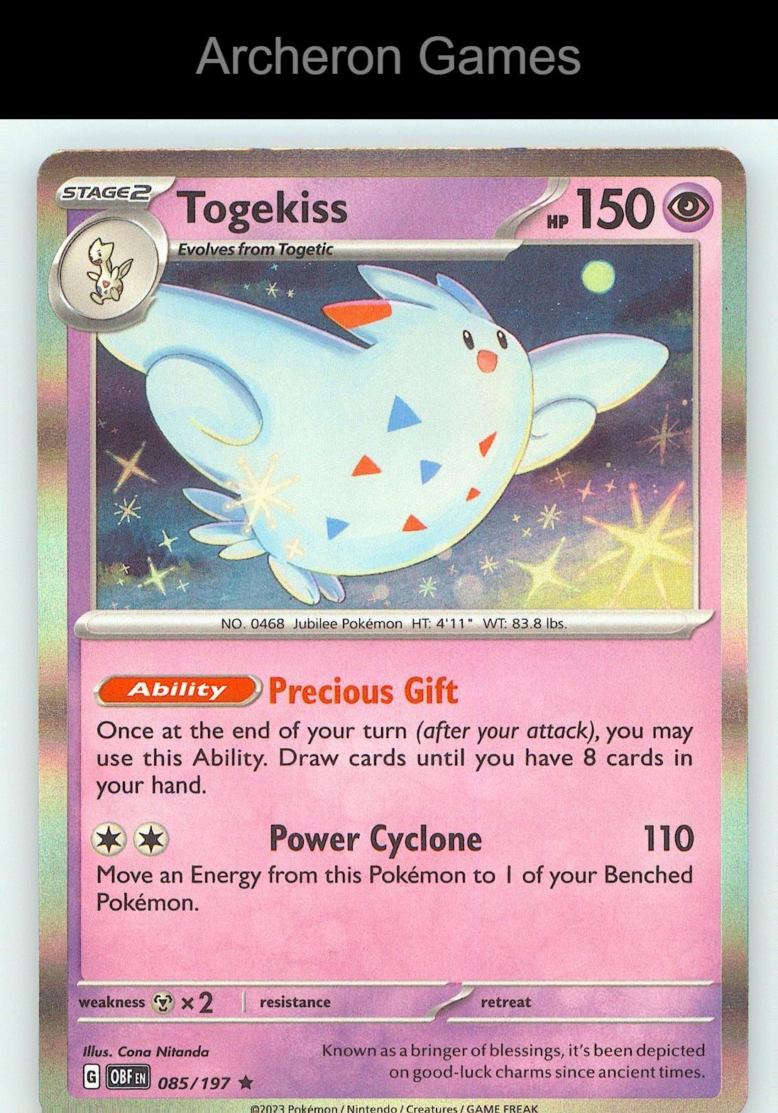Pokemon Card Togekiss PR 85/197 R Deck Exclusives