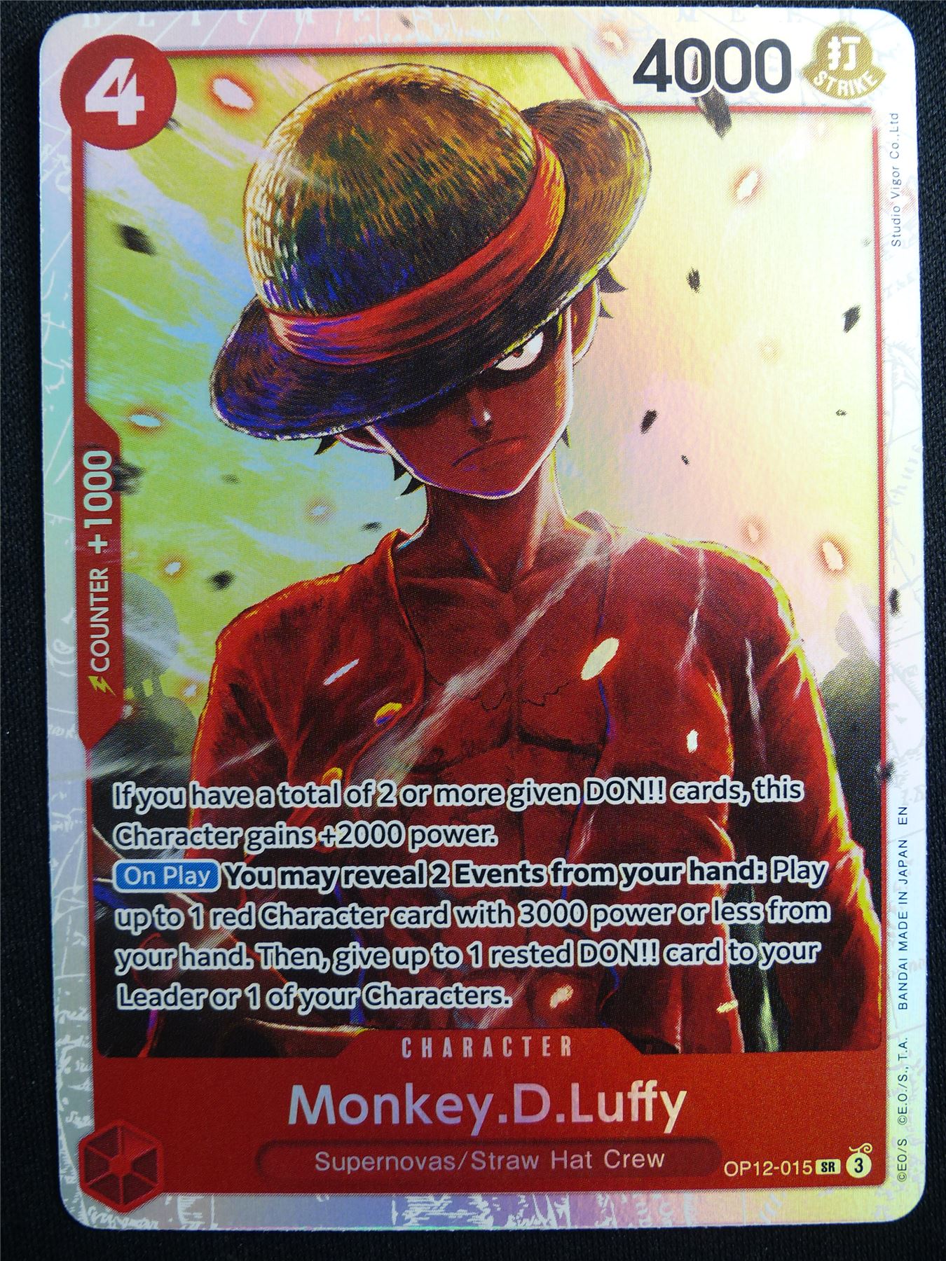 Monkey.D.Luffy OP12-015 SR Foil - One Piece Card #4WV
