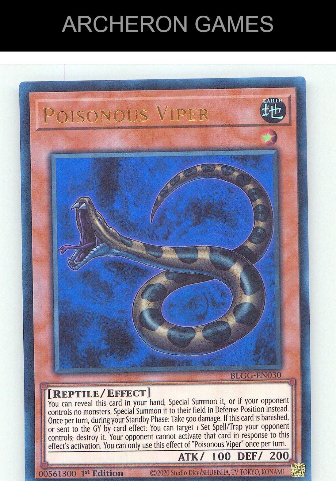 Poisonous Viper Ultra Rare YUGIOH Card 1st Edition
