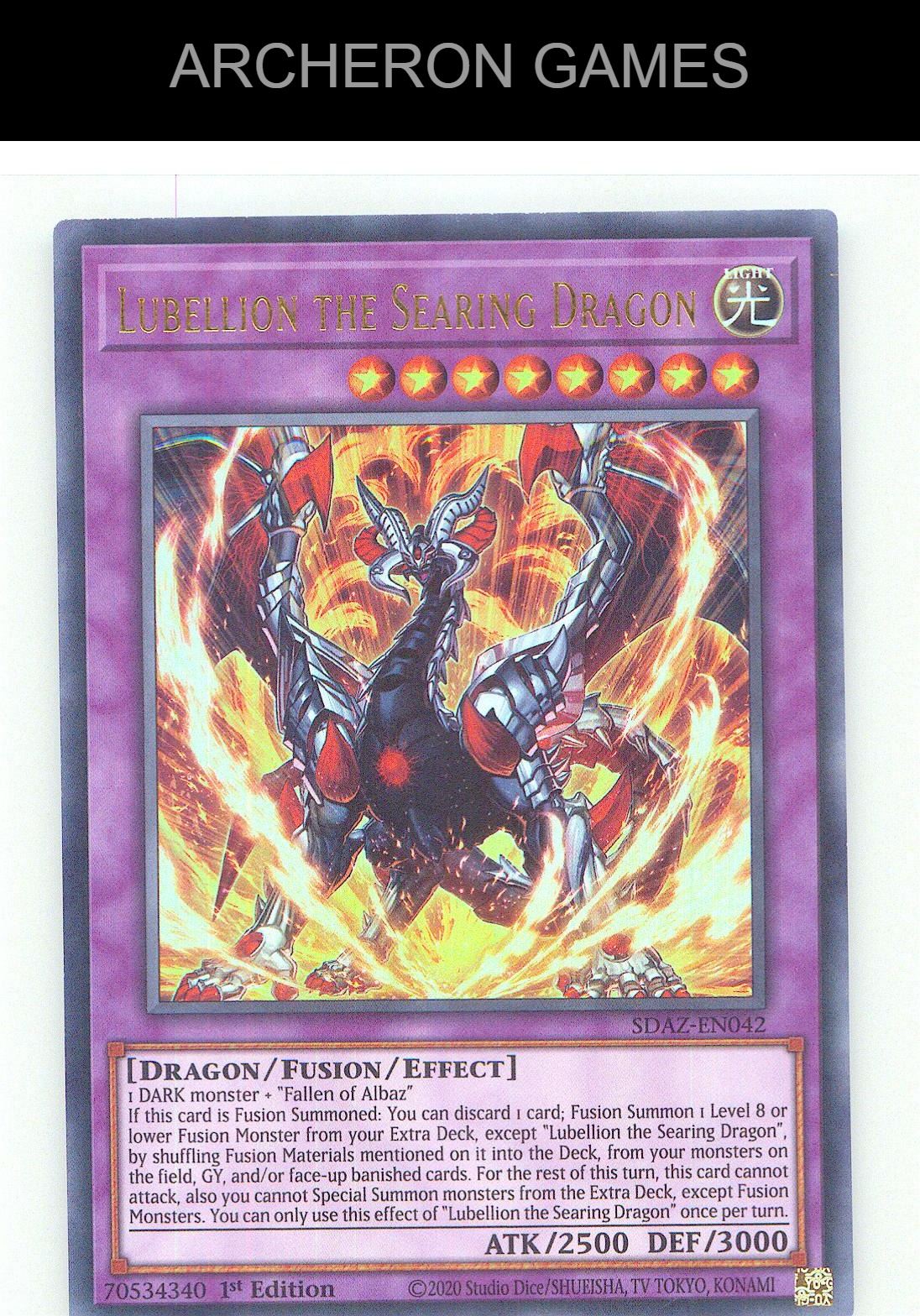 Lubellion the Searing Dragon Ultra Rare YUGIOH Card 1st Edition