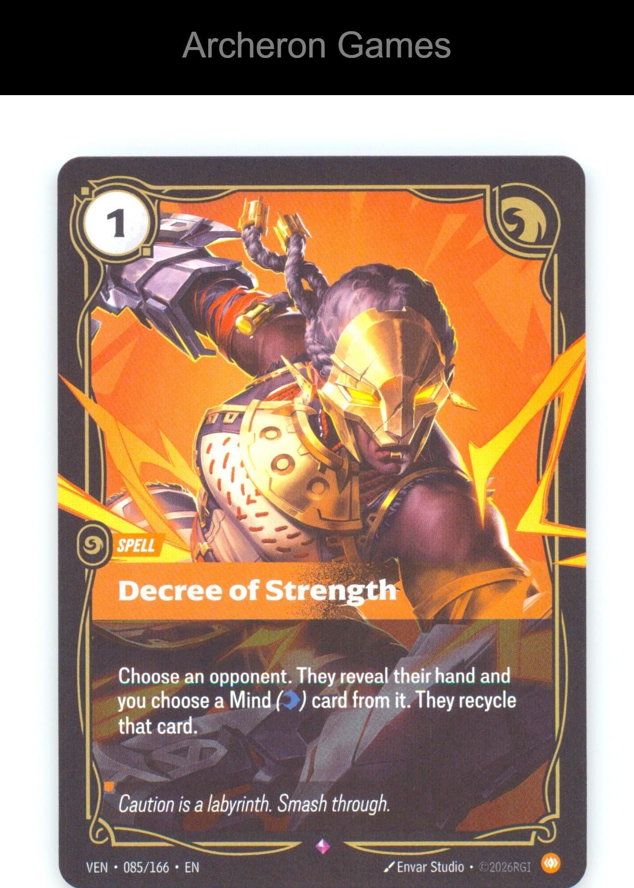 Decree of Strength VEN 085/166 R Vendetta Riftbound Card Foil