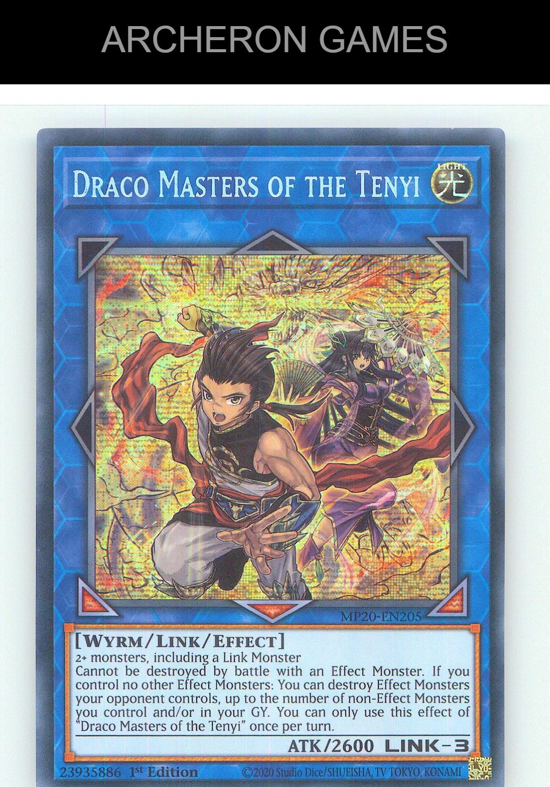 Draco Masters of the Tenyi Prismatic Secret Rare YUGIOH Card 1st Edition