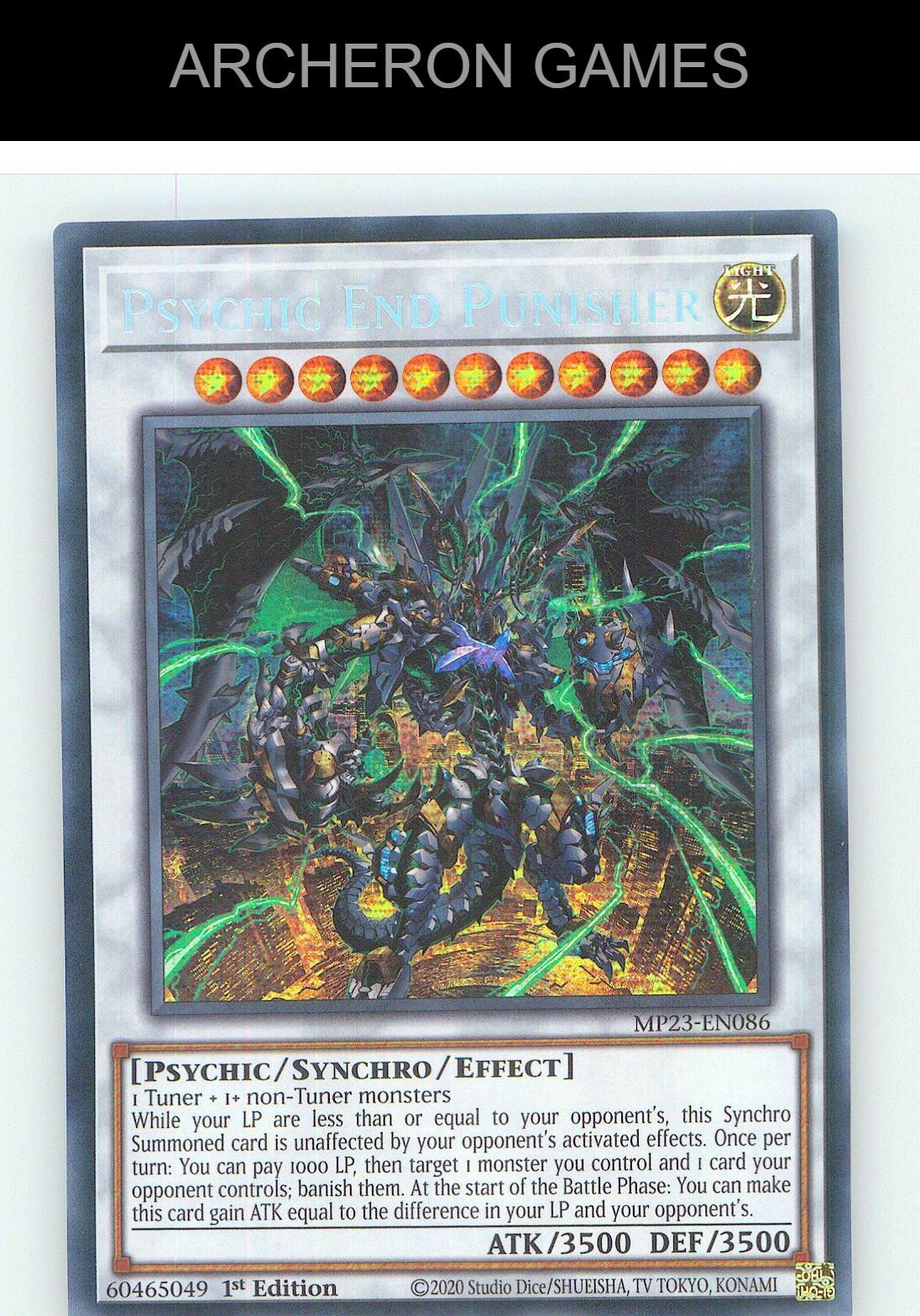 Psychic End Punisher Prismatic Secret Rare YUGIOH Card 1st Edition
