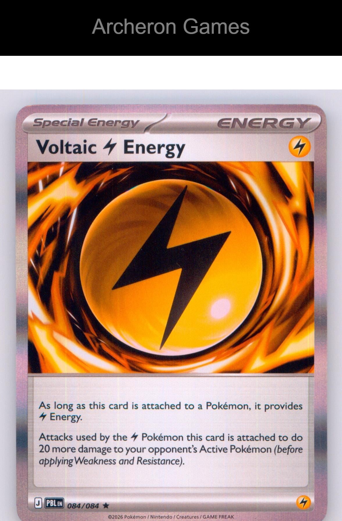 Pokemon Card Voltaic Lightning Energy ME05 084/084 HOLO R Pitch Black