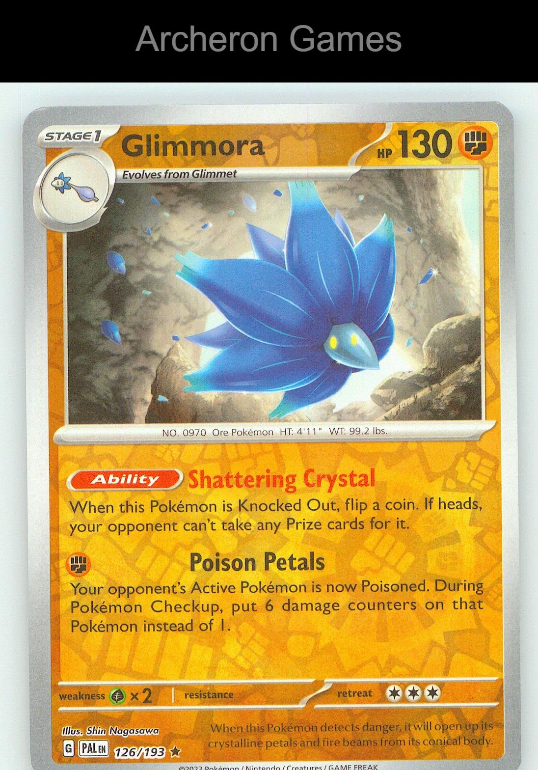Pokemon Card Glimmora PAL 126/193 R Paldea Evolved Reverse Holo