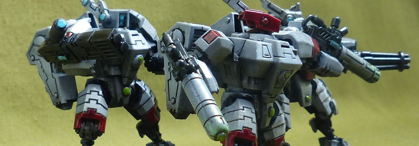 XV8 Crisis Battlesuit Team painted - Tau Empire - Warhammer 40K #1QD