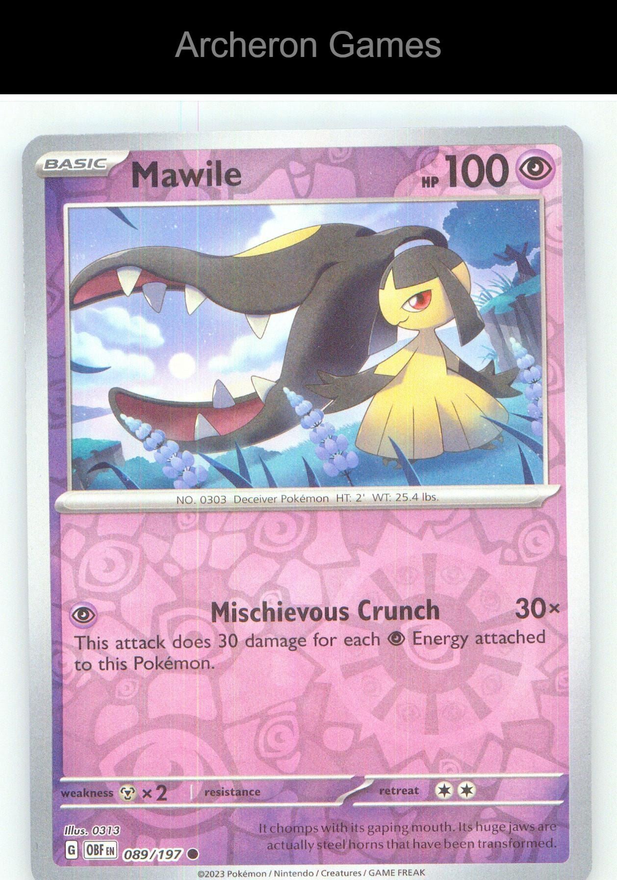 Pokemon Card Mawile OBF 089/197 C Obsidian Flames Reverse Holo
