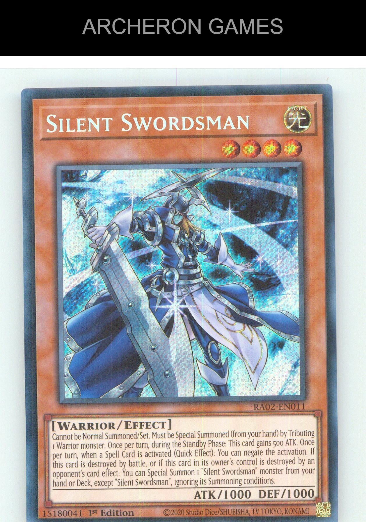 Silent Swordsman (Secret Rare) SEC YUGIOH Card 1st Edition