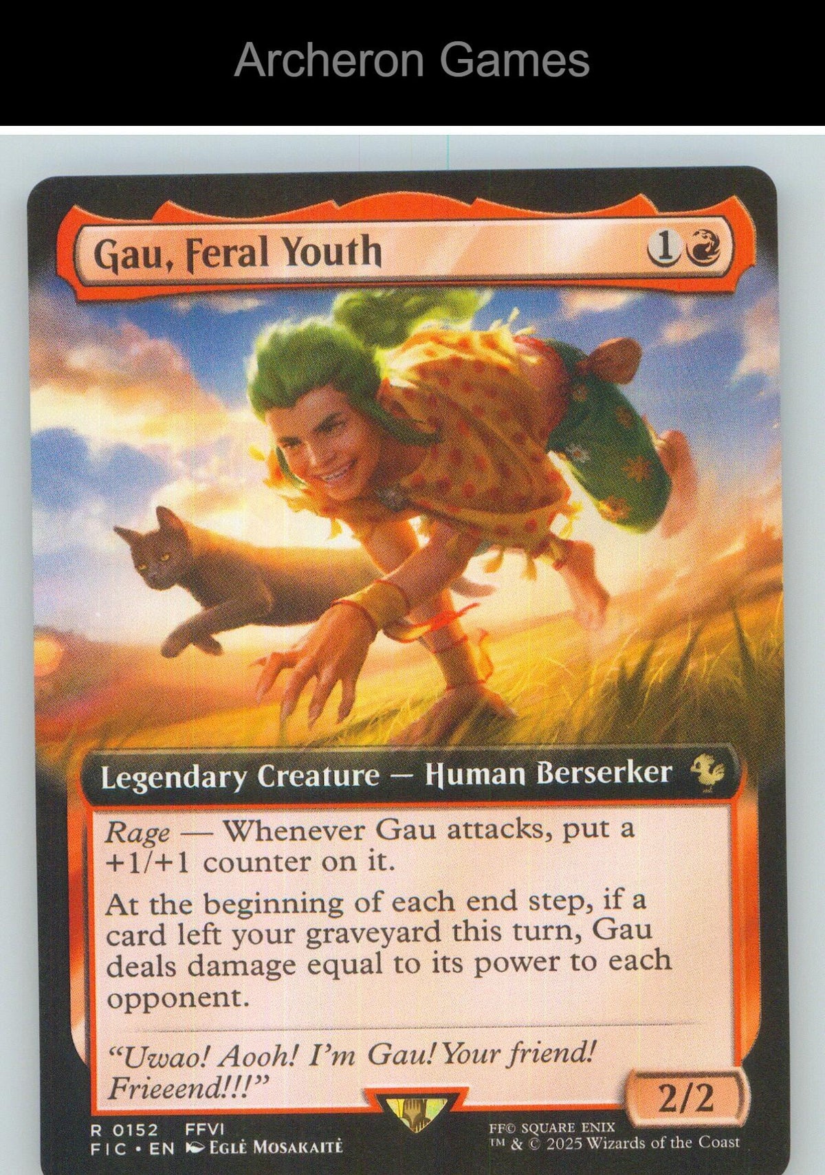 Gau, Feral Youth (Extended Art) FIC 152 R MTG Card NM/EX+