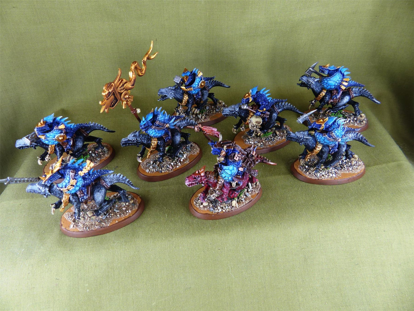 SAURUS WARRIORS cold ones -Seraphon-Painted - Warhammer AoS 40k #NZ