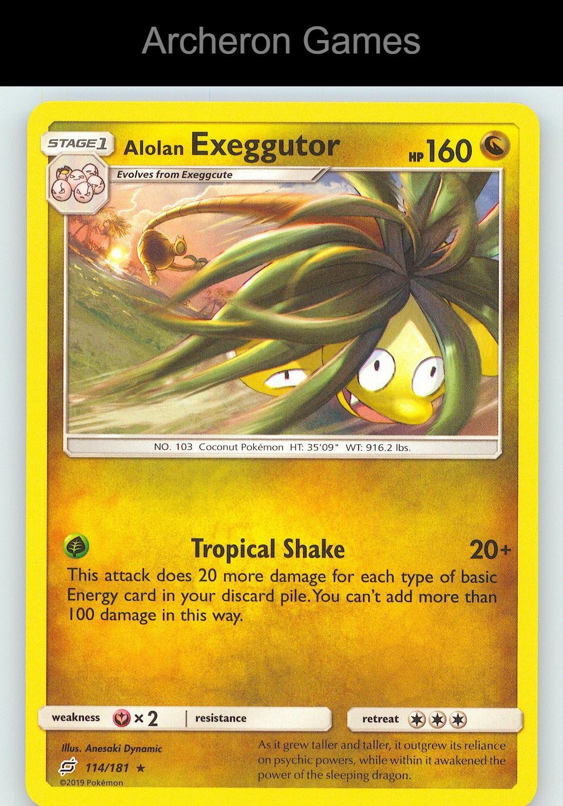 Pokemon Card Alolan Exeggutor TEU 114/181 R Team Up