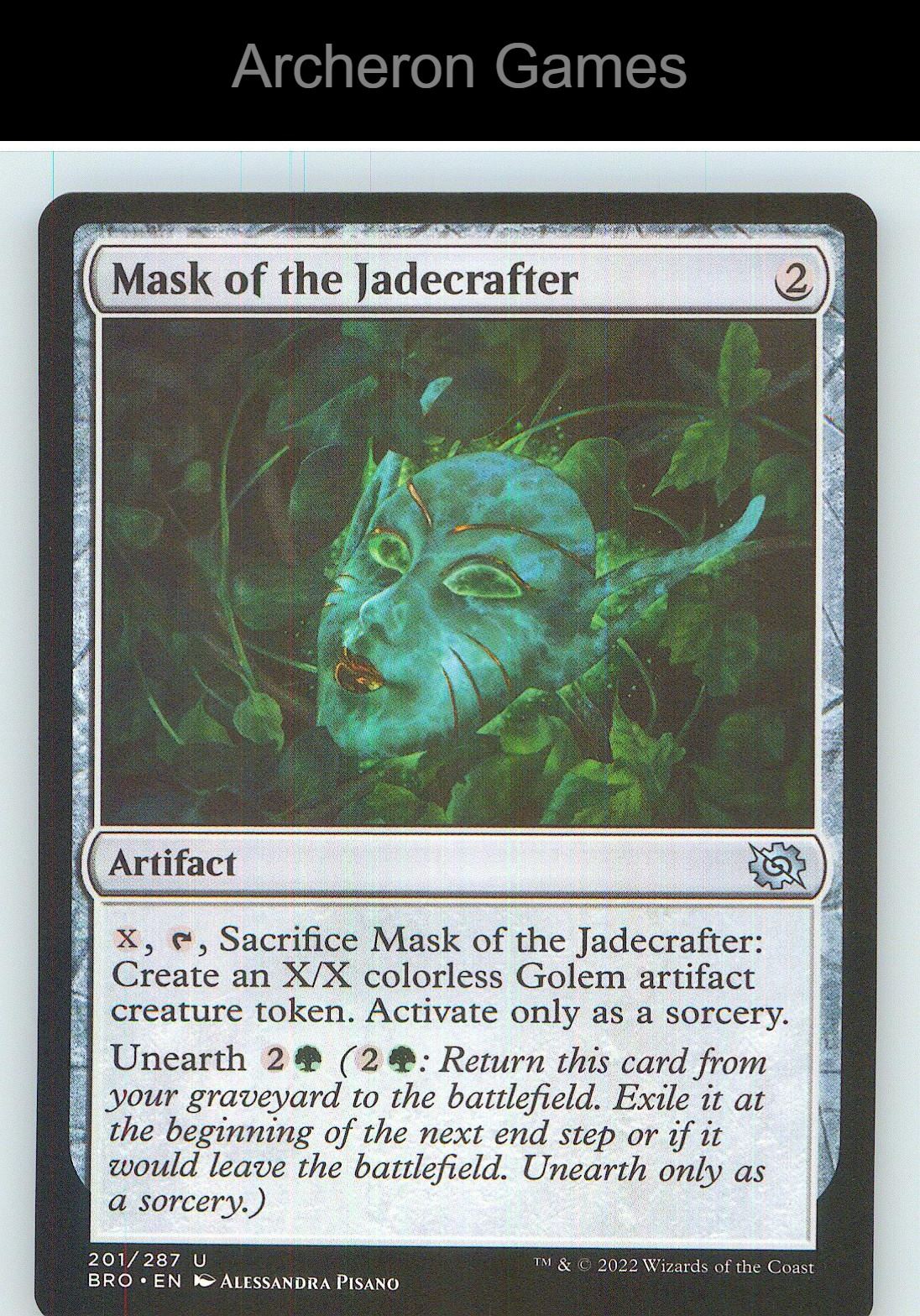 Mask of the Jadecrafter BRO 201 UC MTG Card NM/EX+