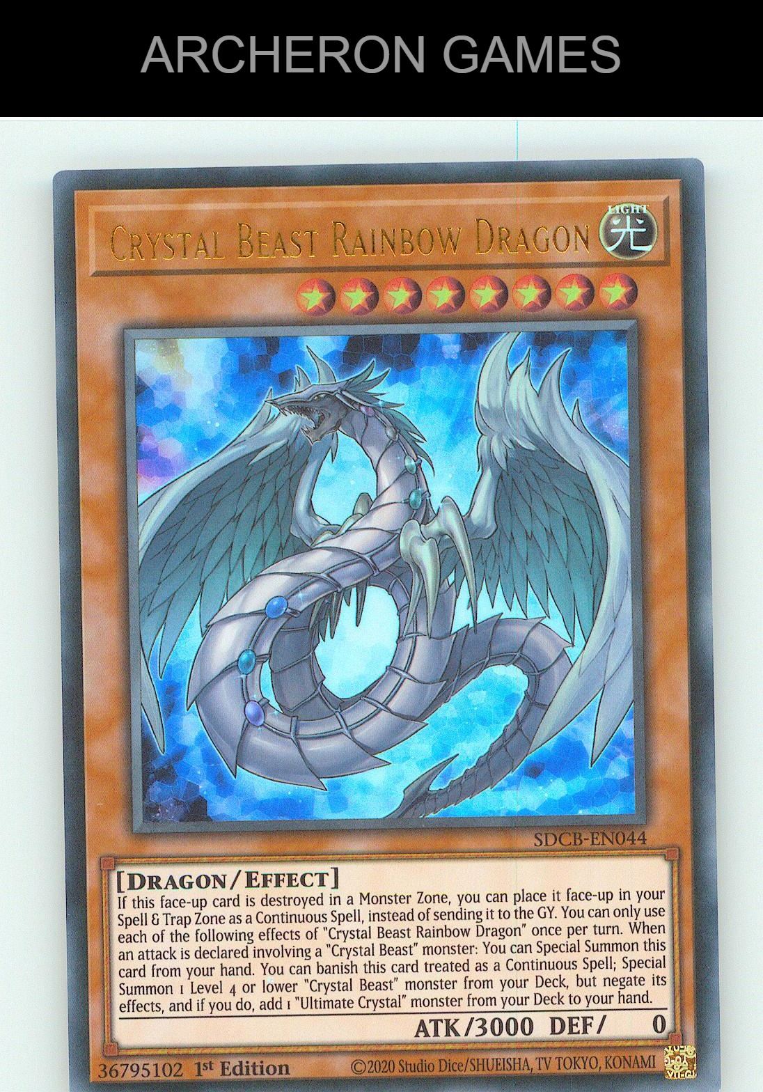 Crystal Beast Rainbow Dragon UR YUGIOH Card 1st Edition