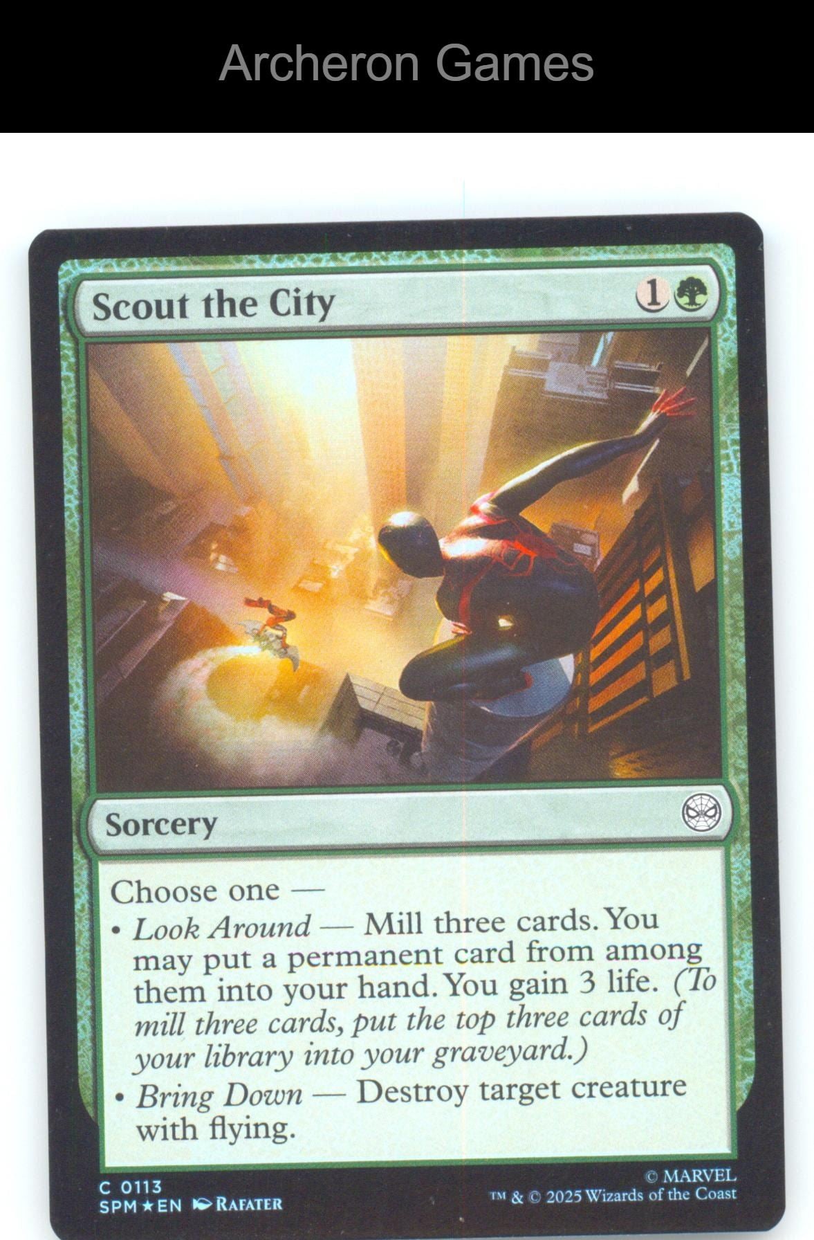Scout the City SPM 113 C MTG Card Marvel's Spider-Man Foil
