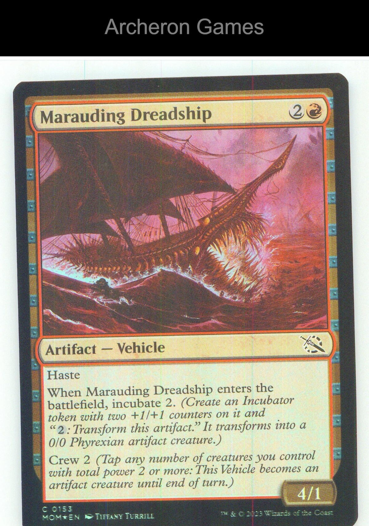 Marauding Dreadship MOM 153 C MTG Card NM/EX+ Foil