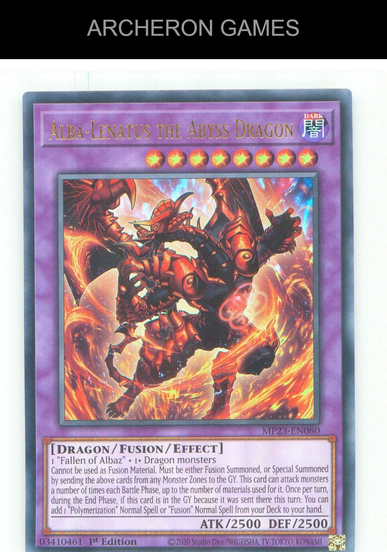 Alba-Lenatus the Abyss Dragon UR YUGIOH Card 1st Edition