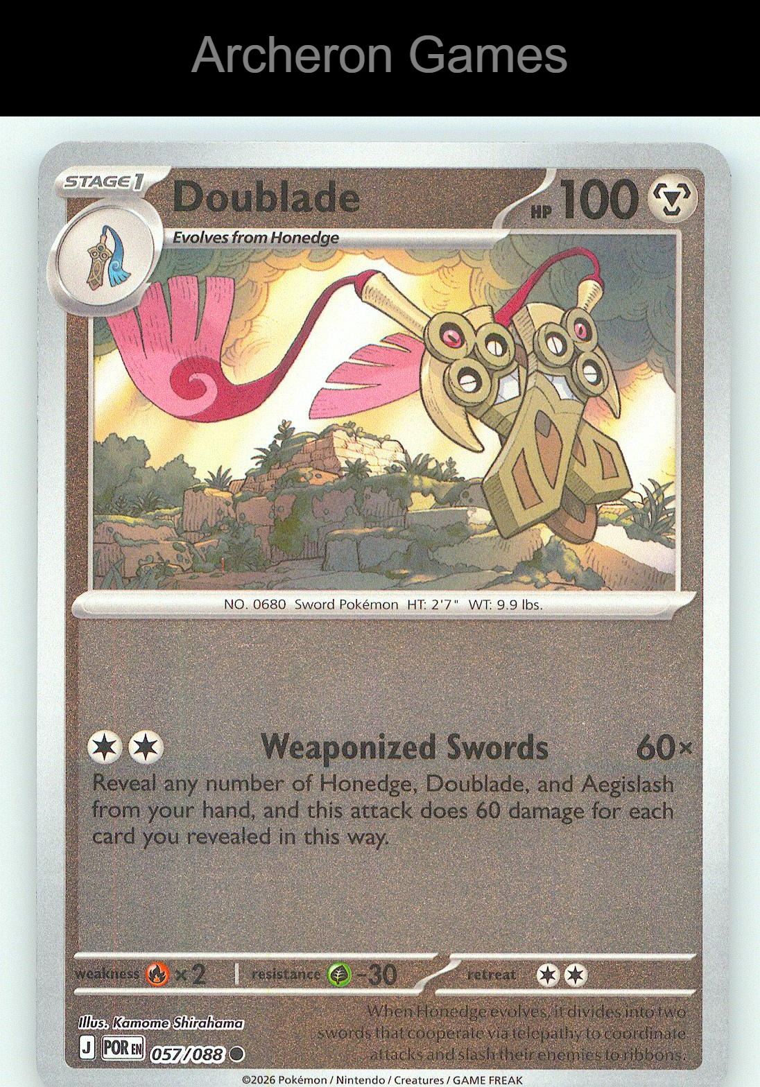 Pokemon Card Doublade ME03 057/088 C Perfect Order Reverse Holo