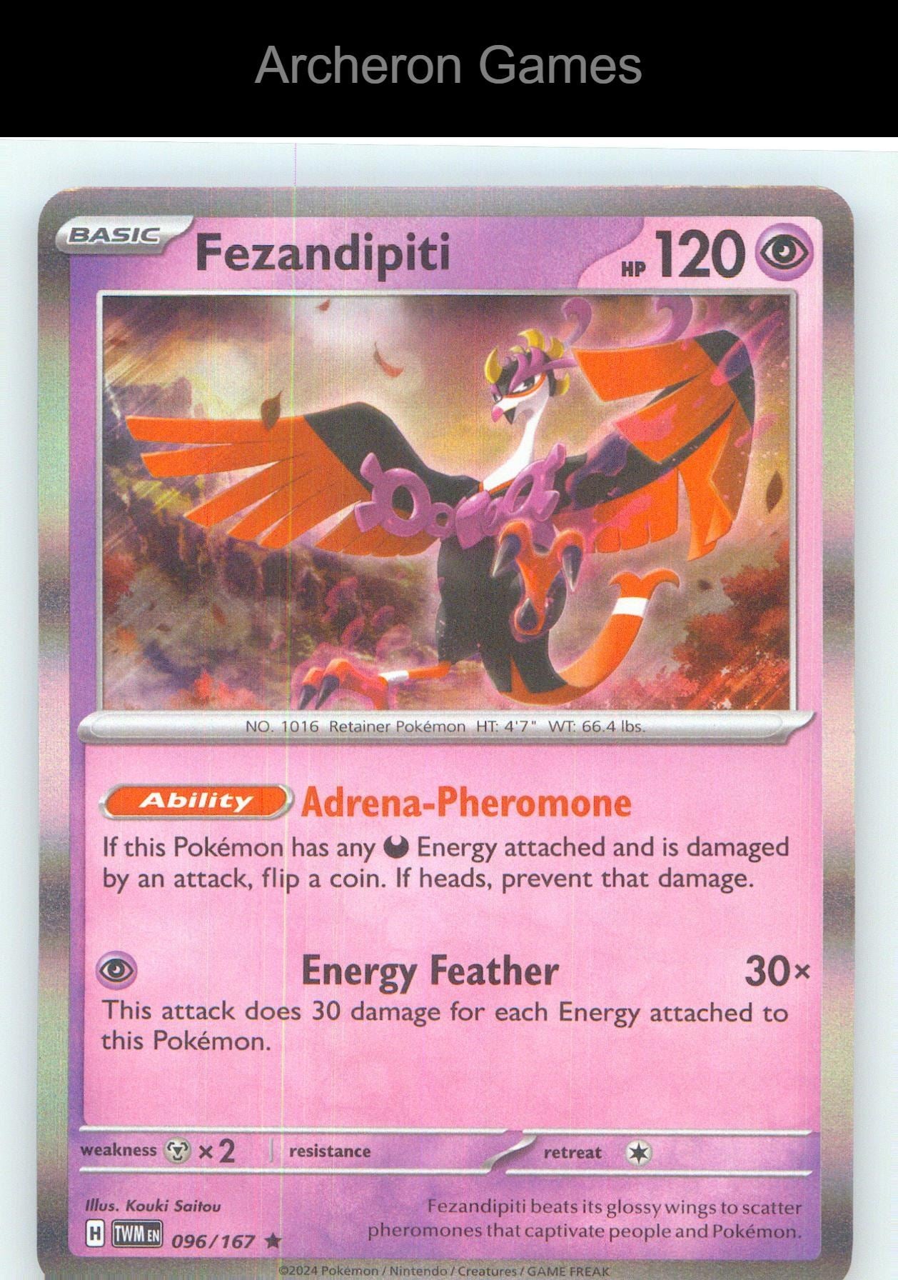 Pokemon Card Fezandipiti TWM 096/167 R Twilight Masquerade Holo