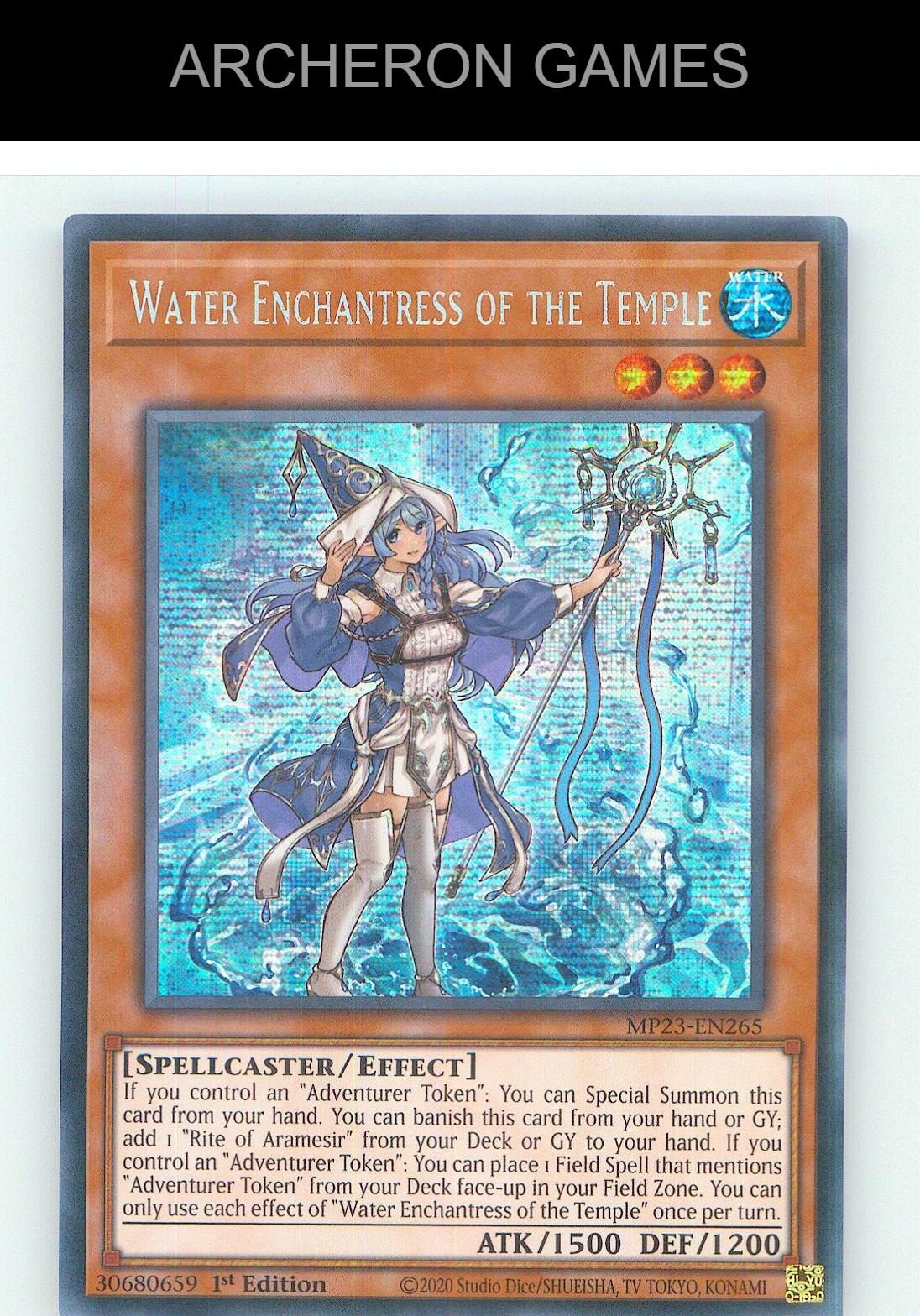 Water Enchantress of the Temple Prismatic Secret Rare YUGIOH Card 1st Edition