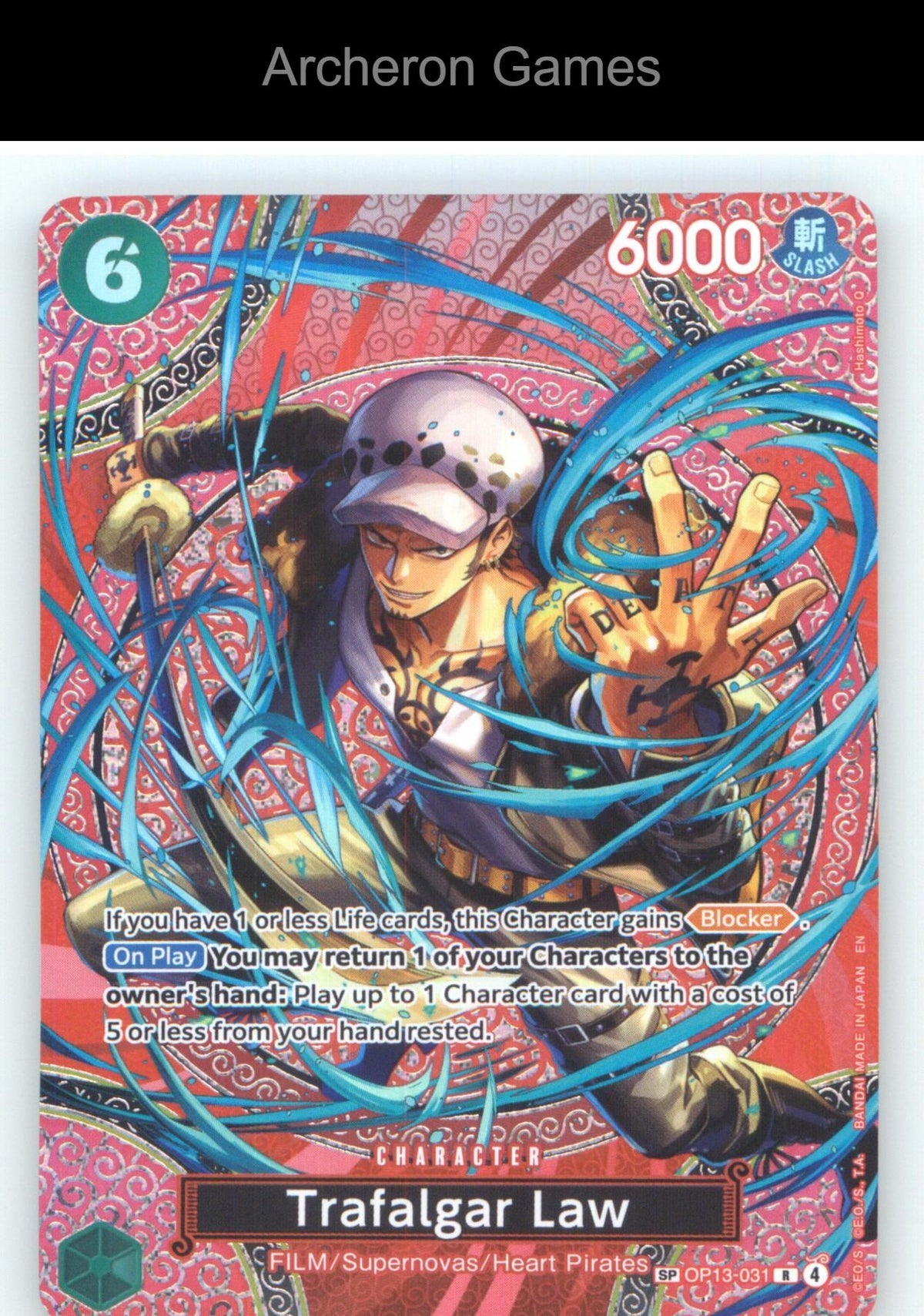 Trafalgar Law (SP) OP13-031 One Piece Card NM/EX+ Foil