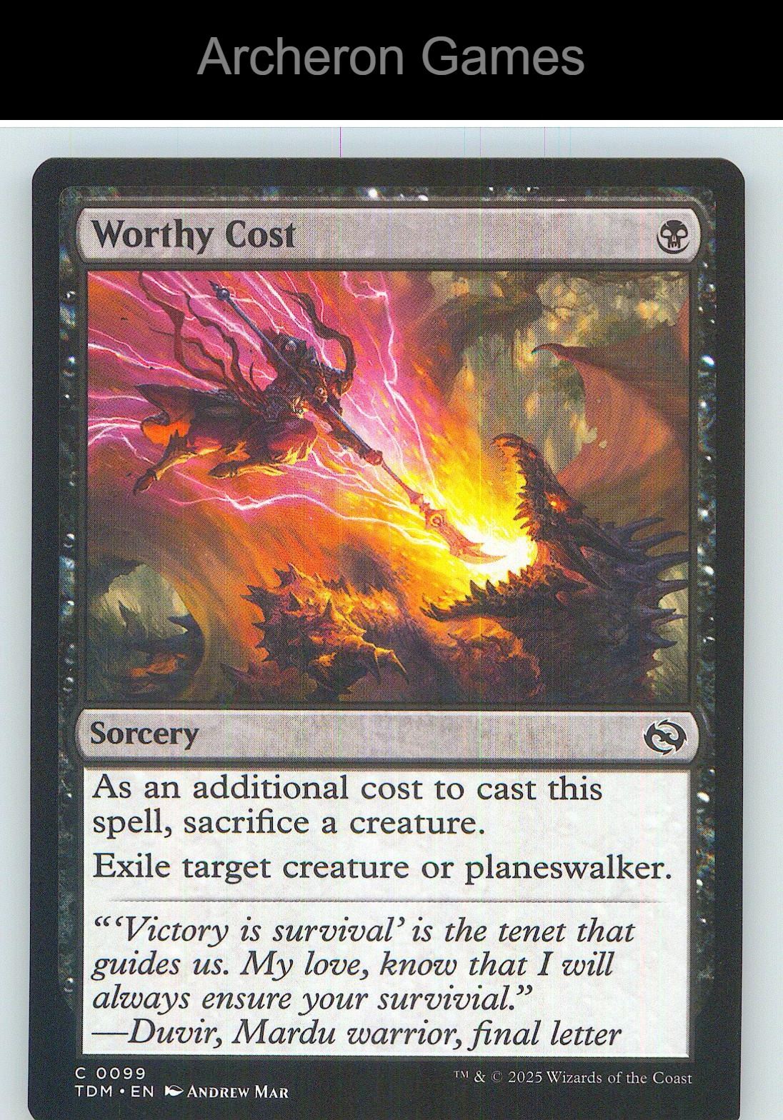 Worthy Cost TDM 99 C MTG Card NM/EX+