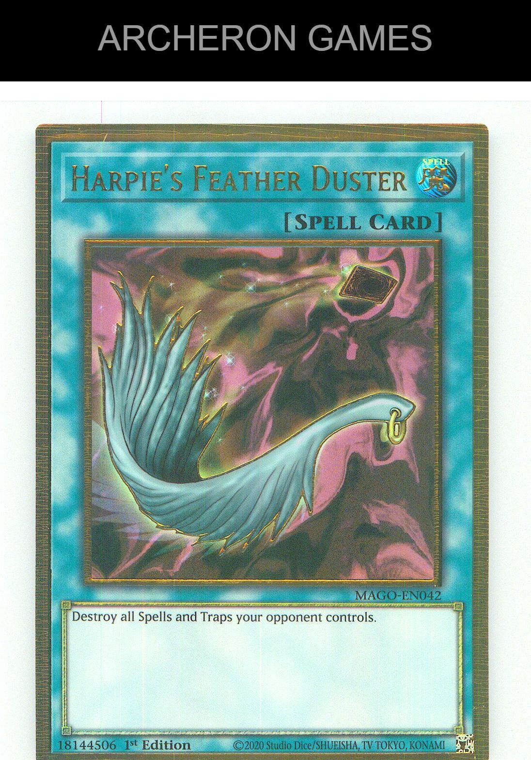 Harpie's Feather Duster Premium Gold Rare YUGIOH Card 1st Edition