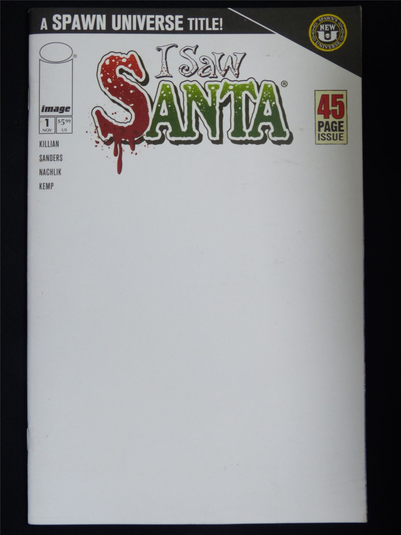 SPAWN: I Saw Santa #1 Blank Variant - Image Comic #C8