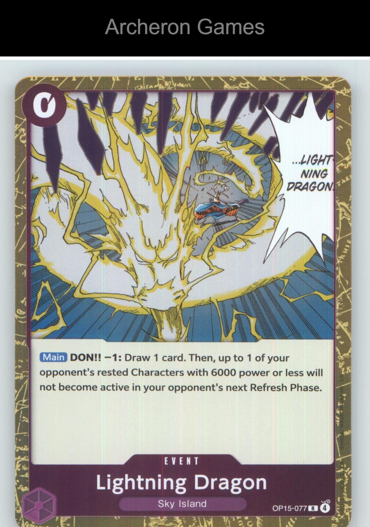 Lightning Dragon OP15-077 One Piece Card NM/EX+ Foil