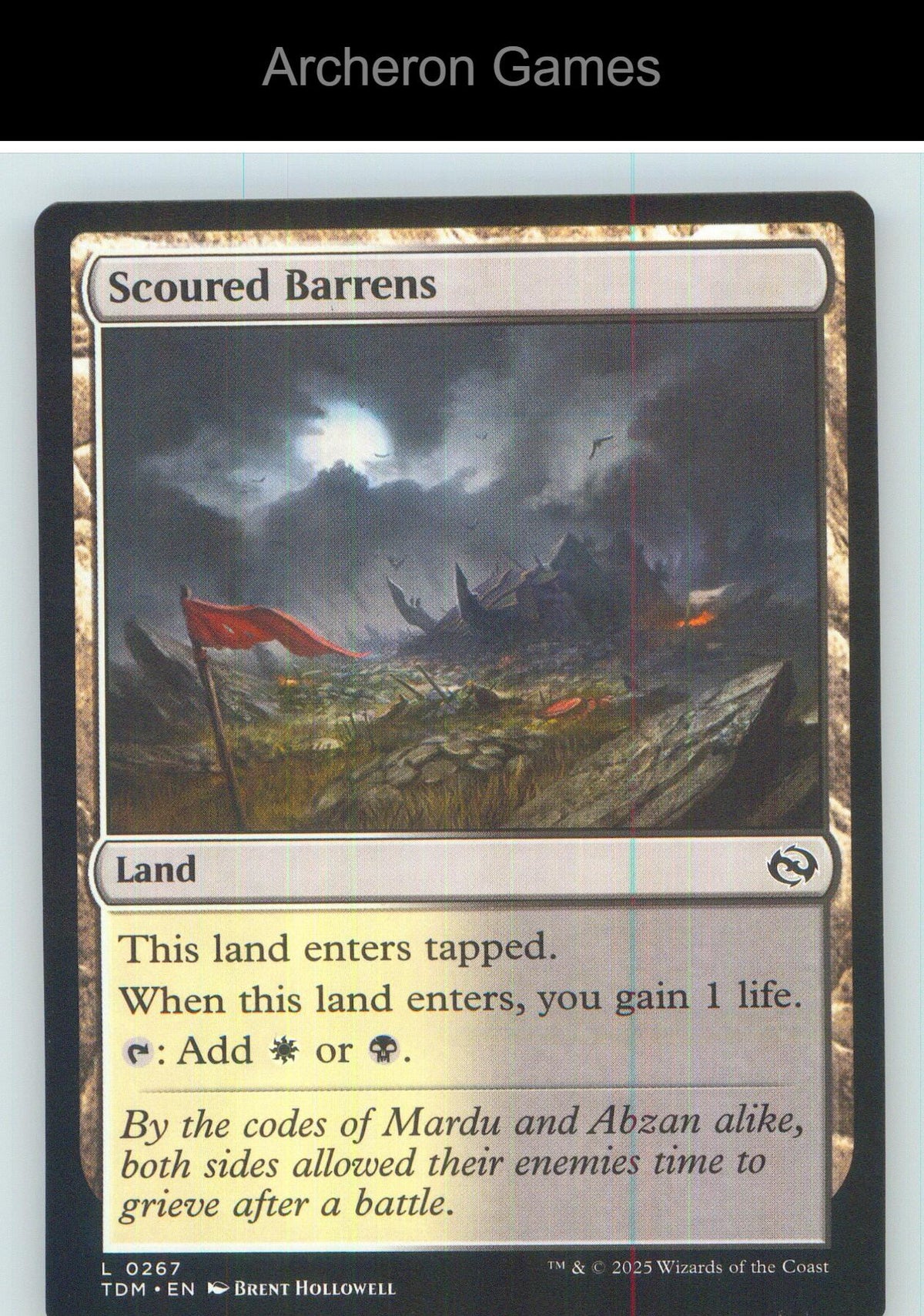 Scoured Barrens TDM 267 Land MTG Card NM/EX+