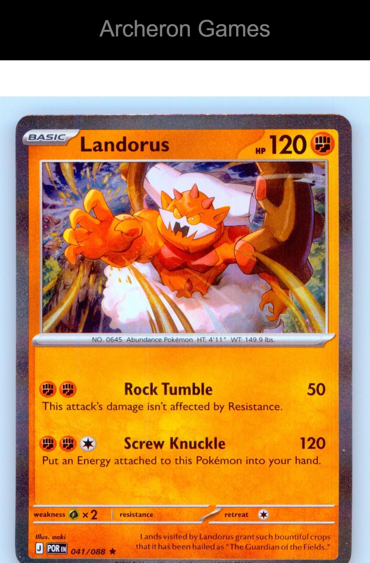 Pokemon Card Landorus ME03 041/088 R Perfect Order Holo