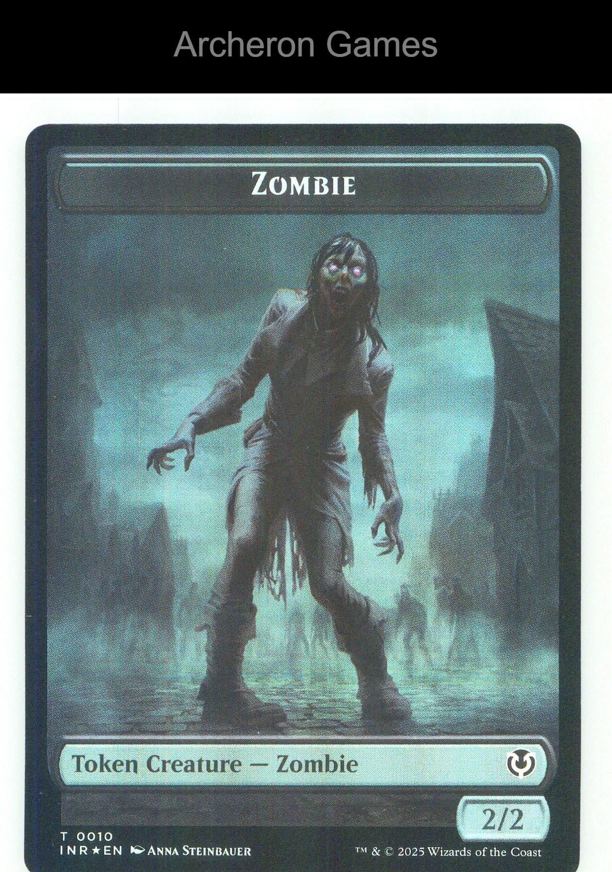 Zombie (0010) // Blood Double-Sided Token INR 10 // 21 MTG Card NM/EX+ Foil