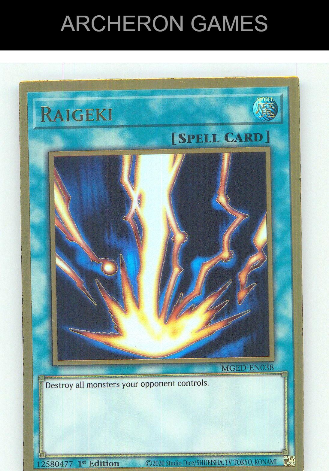 Raigeki Premium Gold Rare YUGIOH Card 1st Edition