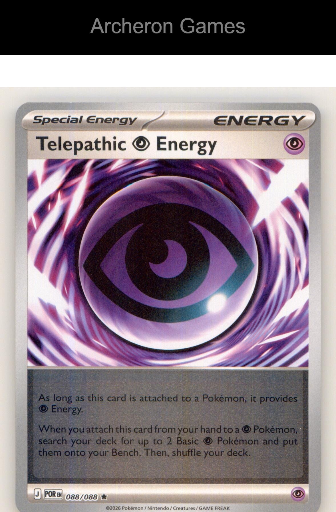 Pokemon Card Telepathic Psychic Energy ME03 088/088 R Perfect Order Reverse Holo