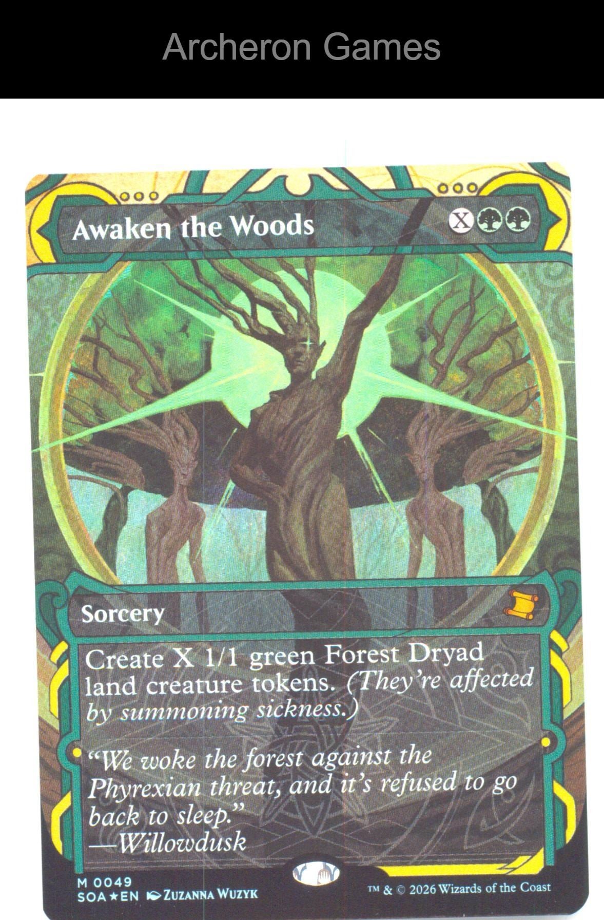 Awaken the Woods SOA 49 Mythic MTG Card Secrets of Strixhaven: FOIL