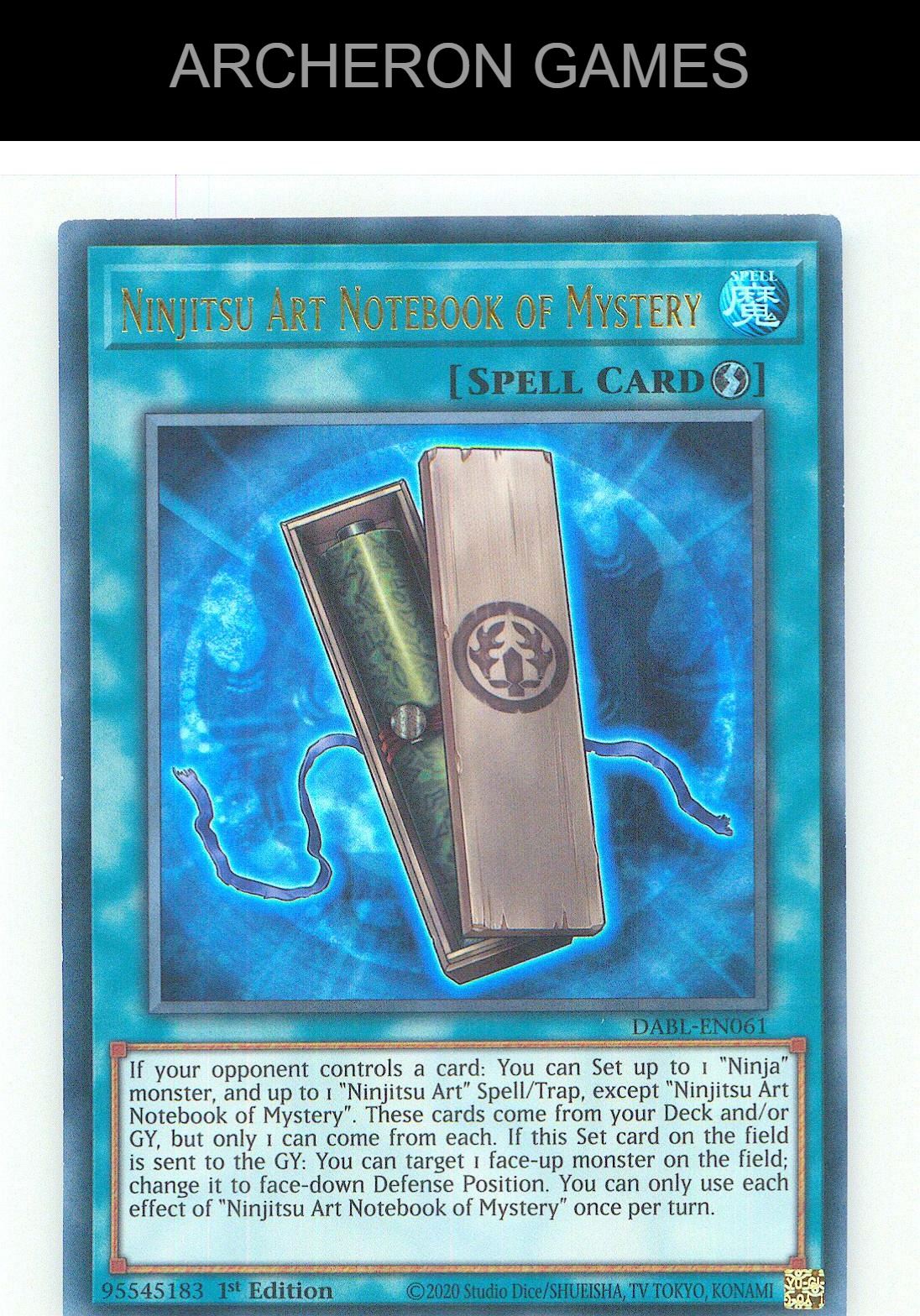 Ninjitsu Art Notebook of Mystery Ultra Rare YUGIOH Card 1st Edition