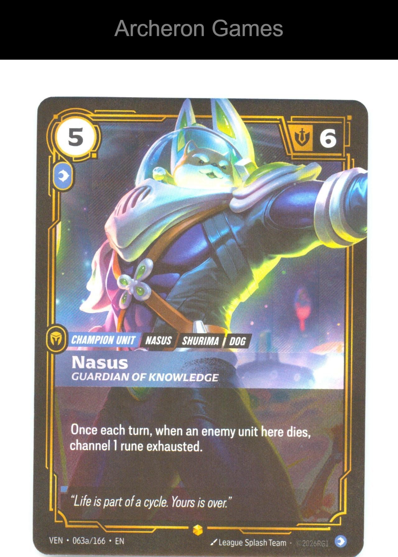 Nasus - Guardian of Knowledge (Alt Art) VEN 063a/166 Vendetta Riftbound Foil