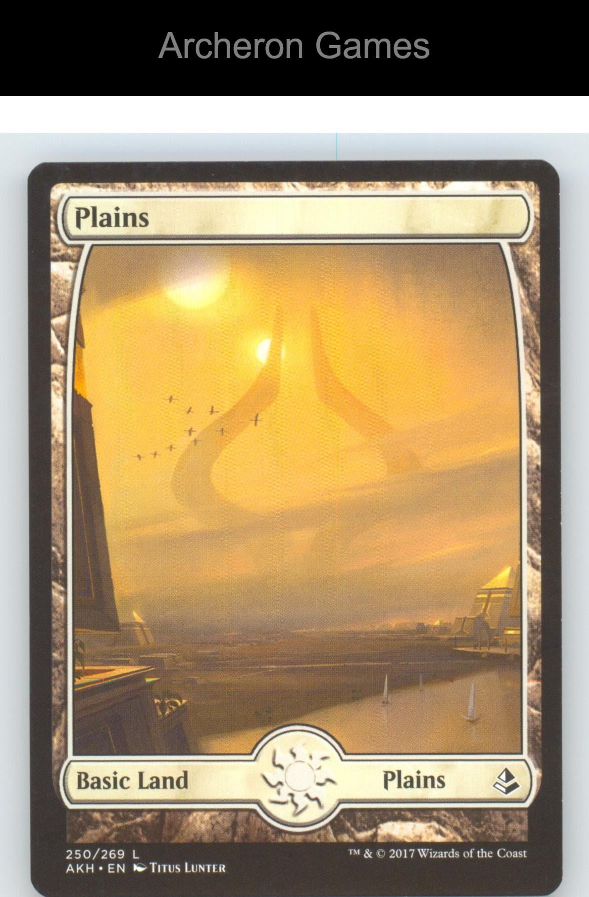 Plains (250) - Full Art AKH 250 Land MTG Card Amonkhet