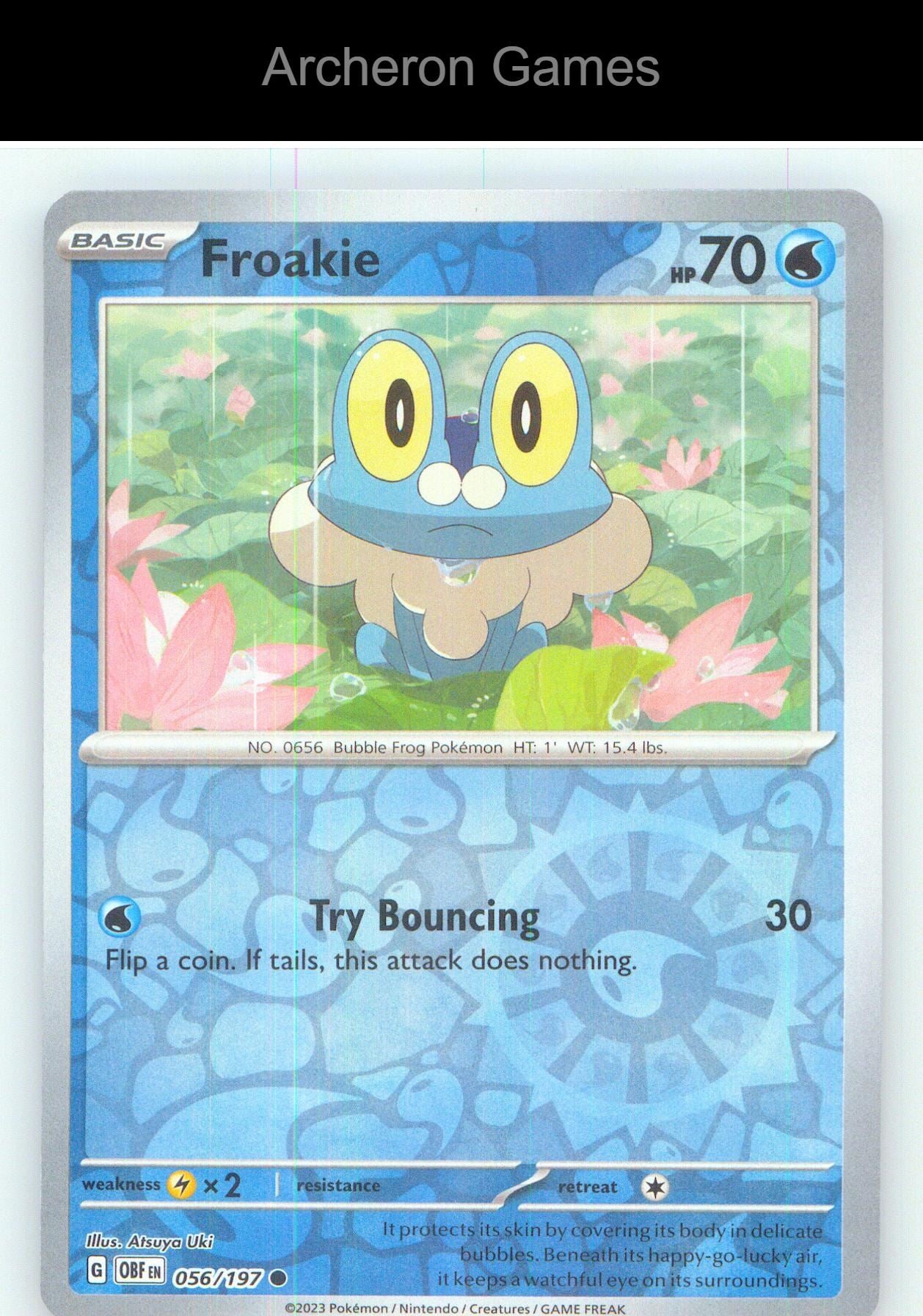 Pokemon Card Froakie OBF 056/197 C Obsidian Flames Reverse Holo