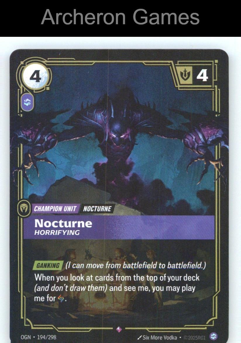 Nocturne - Horrifying OGN 194/298 R Origins Riftbound Card Foil
