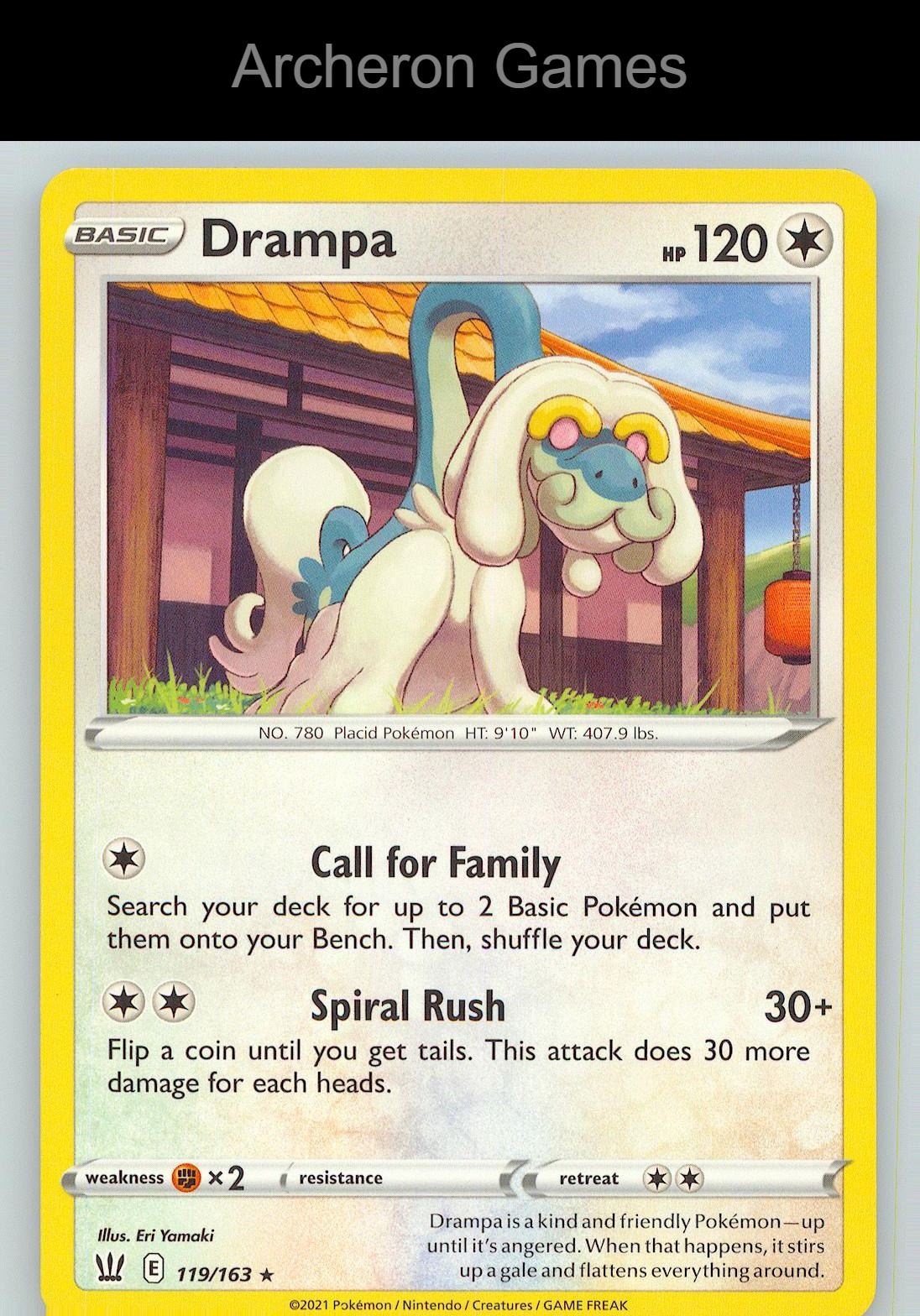 Pokemon Card Drampa BST 119/163 R Battle Styles