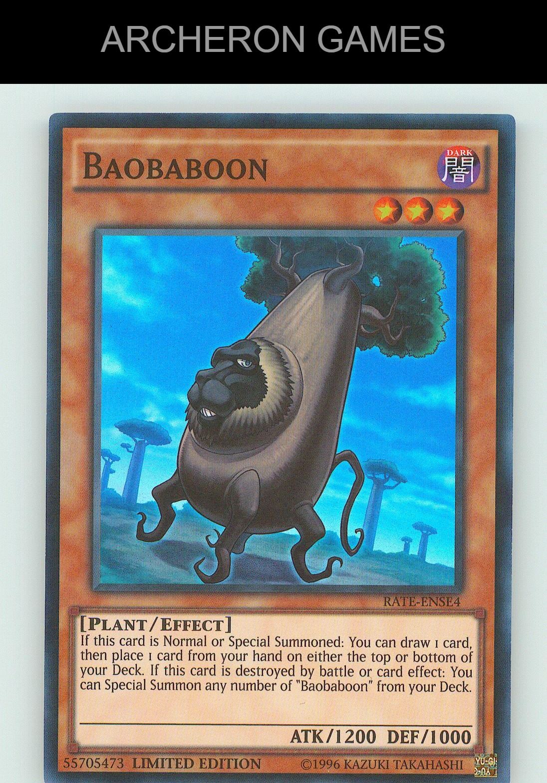 Baobaboon SR YUGIOH Card Limited