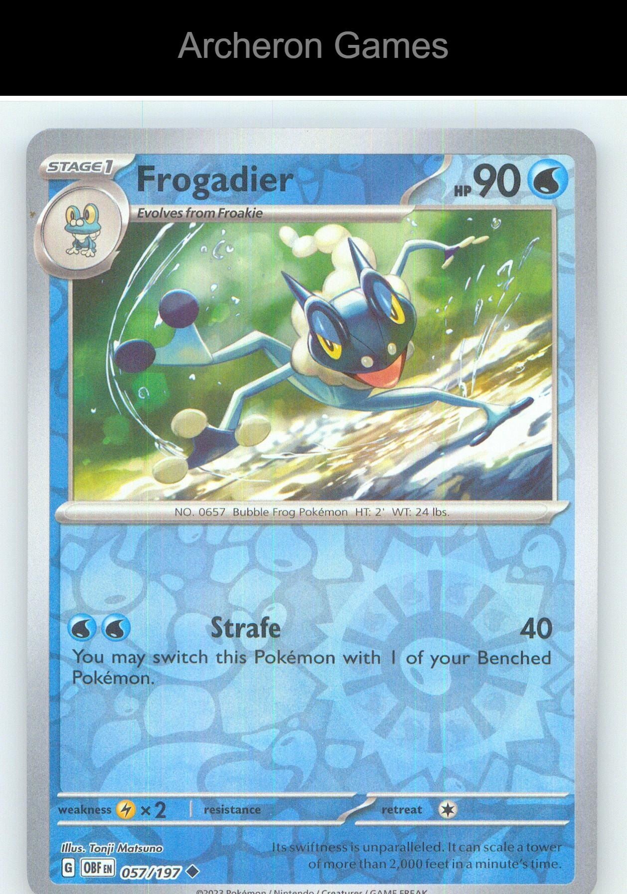 Pokemon Card Frogadier OBF 057/197 UC Obsidian Flames Reverse Holo