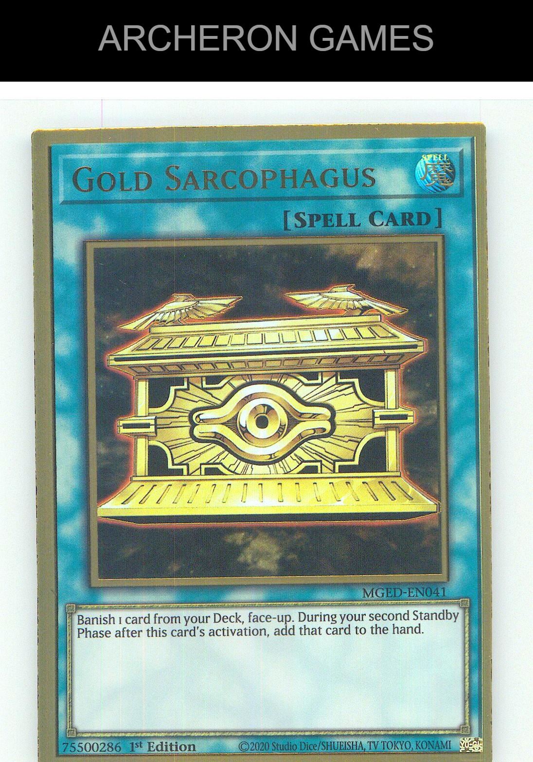 Gold Sarcophagus Premium Gold Rare YUGIOH Card 1st Edition